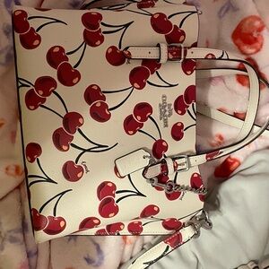 Coach Cherry Print Crossbody Bag - White and Red